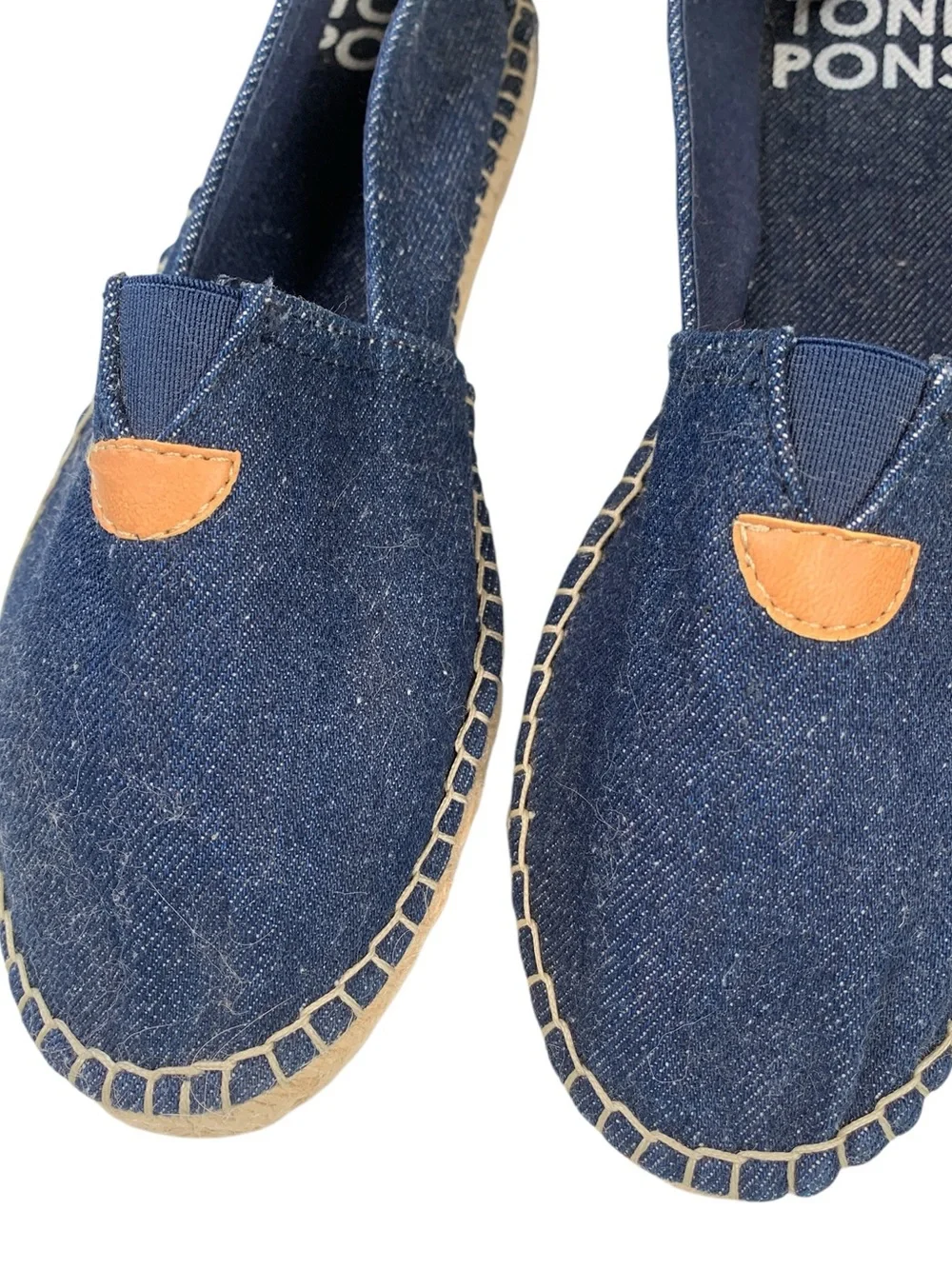 Toni Pons Denim Espadrilles Handstitched Slip On Flats EU 39 US 8